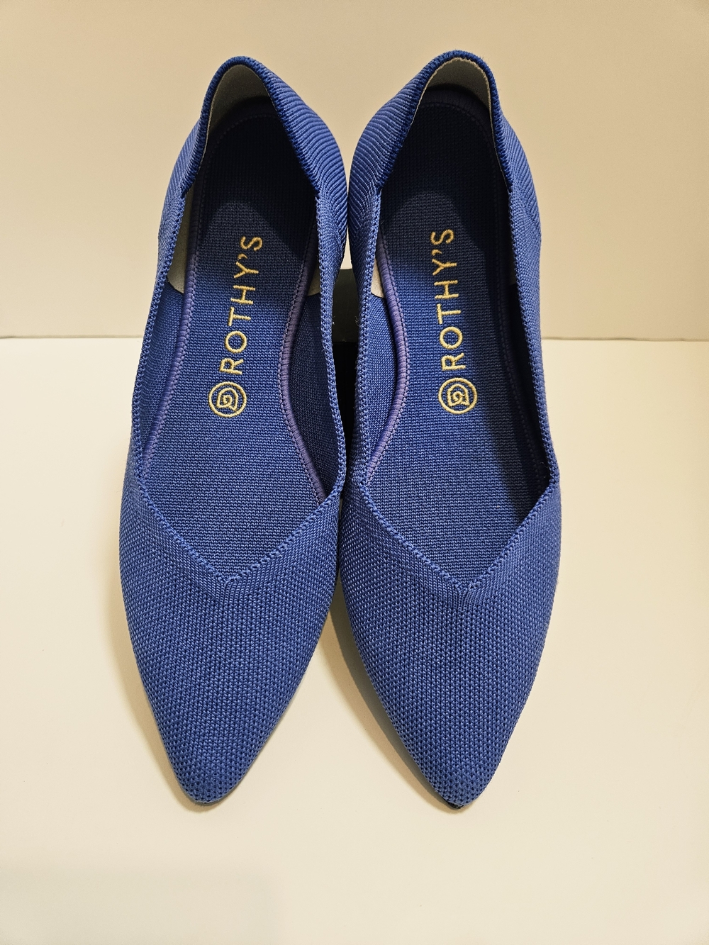 Rothy’s The Point Blue Cobalt Washable Knit Pointed Toe Flats Size 10 RUNS SMALL